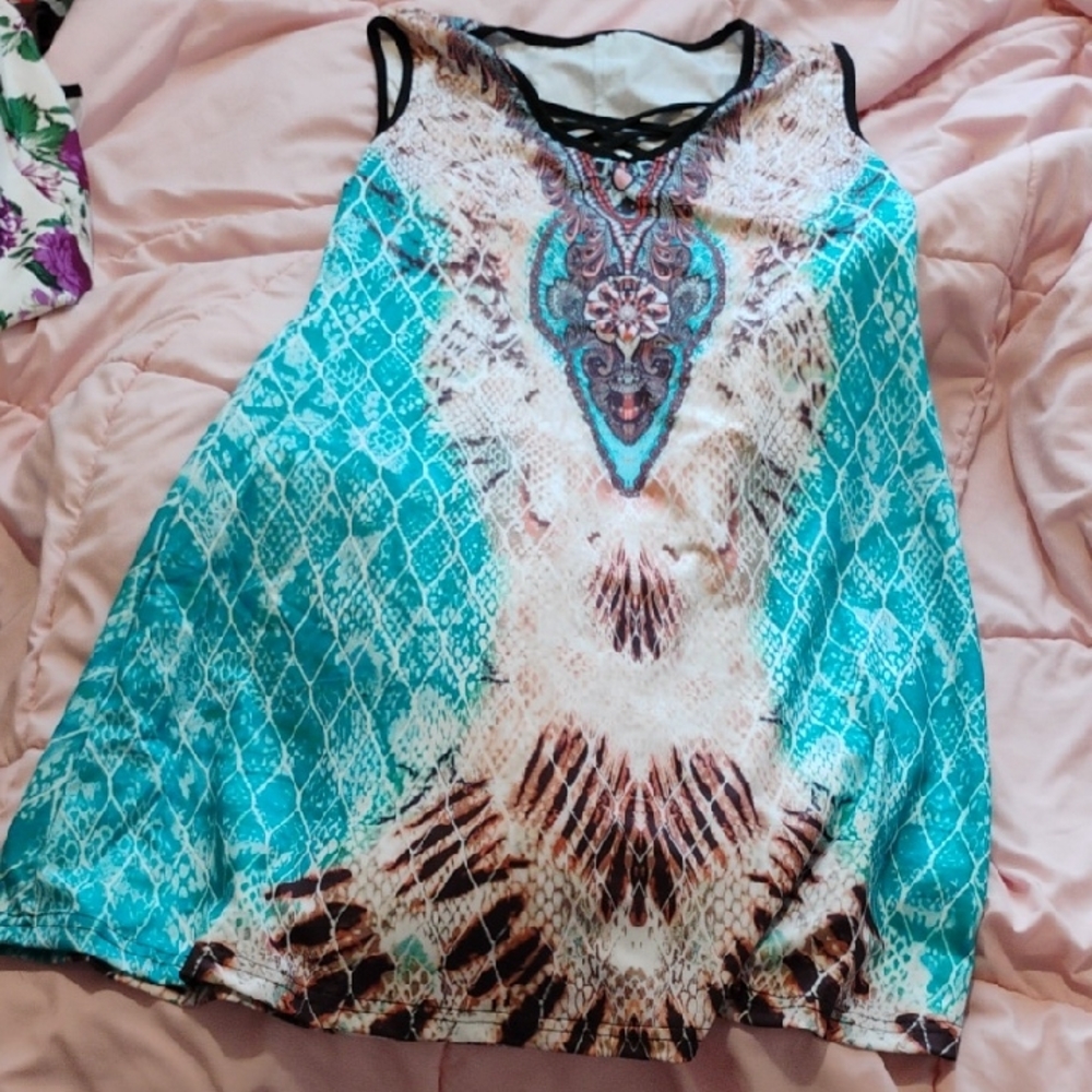 Stylish Blue and Brown Women's Top